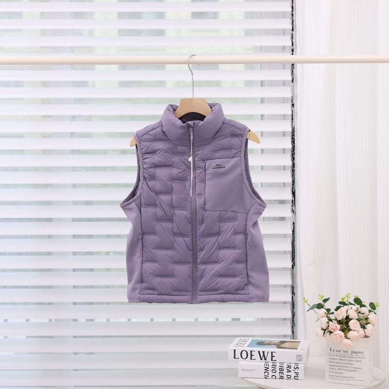 Winter white duck down down vest women's sports and leisure outdoor windproof warm stand-up collar inner liner