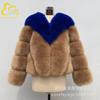 Autumn and Winter New Women's Coat Color Matching Casual Imitation Fox Fur Coat