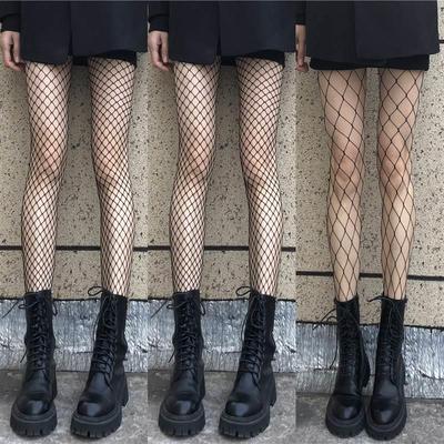 Women's Summer Fishnet Stockings - Thin, Sexy Black Pantyhose with Hollowed-Out Design.