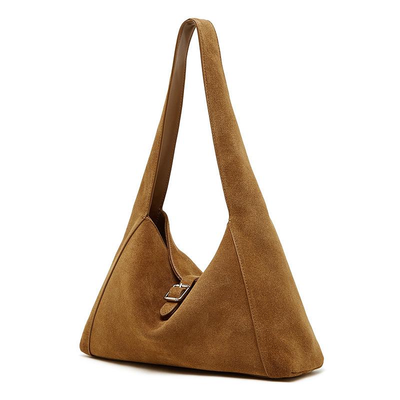 Genuine Leather Retro Premium Matte Leather Texture Underarm Bag Women'S Large-Capacity Shoulder Bag Casual Tote Bag