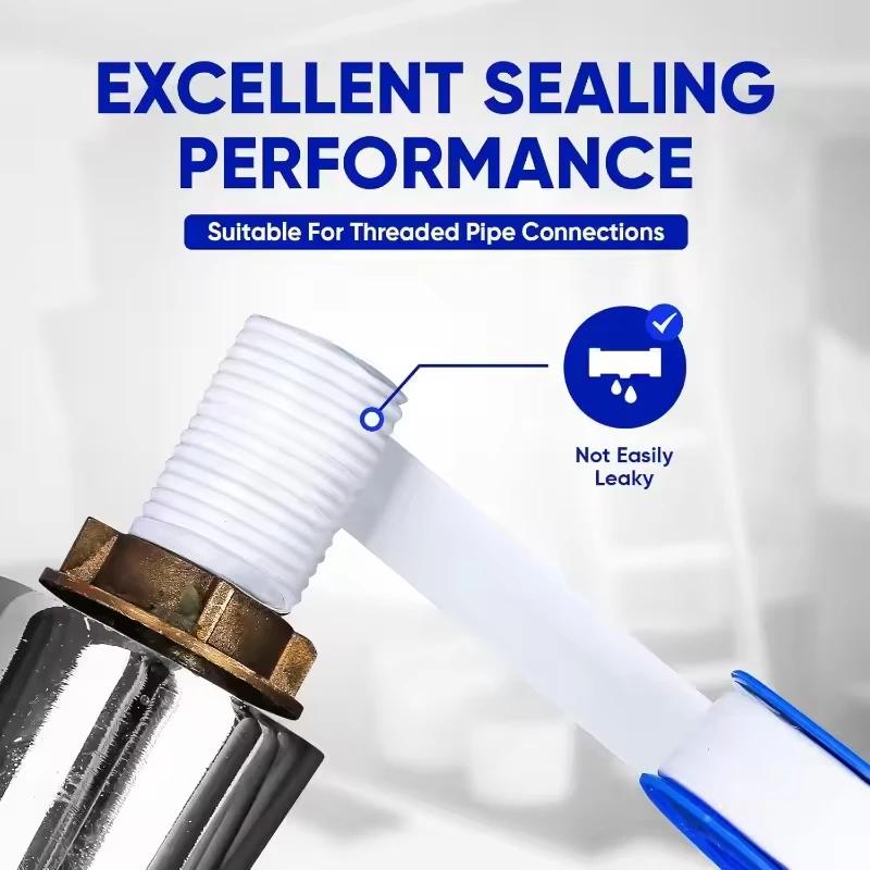 5PCS PTFE Thread Sealing Pipe Tape Gas Water Tape 10 Meters Waterproof Engineering Dedicated Duct Tap Evacuum Seal Roll