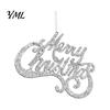 Store Window Holiday Decor Merry Christmas Letter Sign for Tree, Glitter Plastic Hanging Gift Packaging Accessories Ornaments, Sparkling Letters