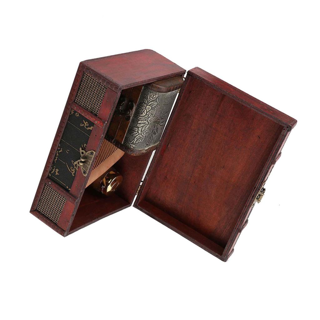 Caja de Almacenamiento de Madera Vintage Tamaño Pequeño Caja Organizadora para Libros y Joyas