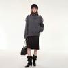 Oakland Vintage Womens Wool Blend Coat Loose Fit Stand Collar Single Breasted Belted Casual Outerwear