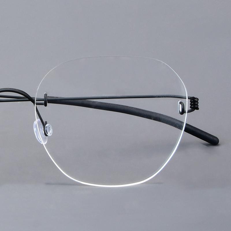 Fashion Hexagon Rimless Glasses Frame Men Women 2460 Brand Design Screwless Titanium Ultralight Eyeglasses Frameless Eyeware