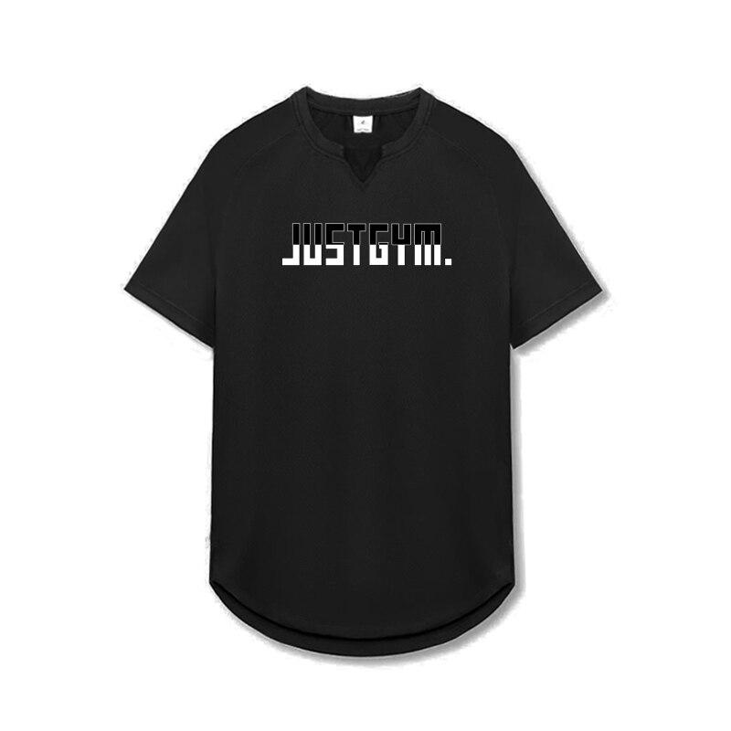 Muscleguys, летняя мужская футболка с коротким рукавом для бега, фитнеса и тренировок, спортивная футболка с коротким рукавом, модный принт M чёрный