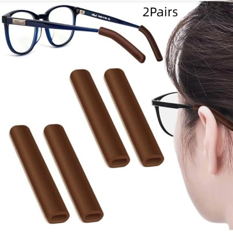 2 Pairs Glasses Anti-Slip Cover Ear Hook Silicone Anti-Slip Holder For Sunglasses Eyeglass Leg Temple Tips Black White Brown