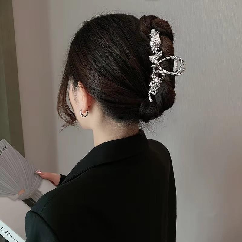 Neue Mode Doppelseitige Rosenperlen Haarspange Damen Personalisierbares Elegantes Design Haarklammer Mädchen Haaraccessoires