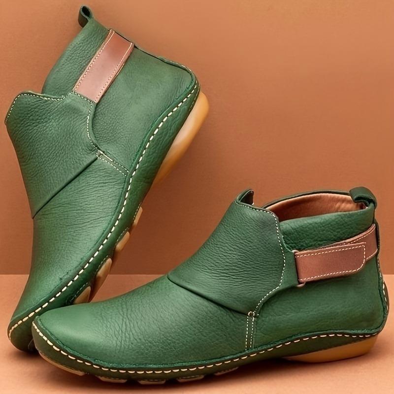Stivaletti da Donna Verdi Sintetici Taglie Forti | Cinturini Regolabili in Velcro, Zip Laterale, Suola Rialzata, Punta Tonda, Stivali Casual per Tutte le Stagioni