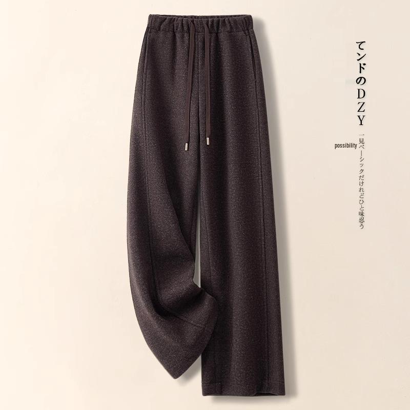 

Women s Gray Wide-Leg Cashmere Pants - Thick Woolen, Floor-Length for Autumn/Winter 2024 26/S (85-95 lbs) кофейный