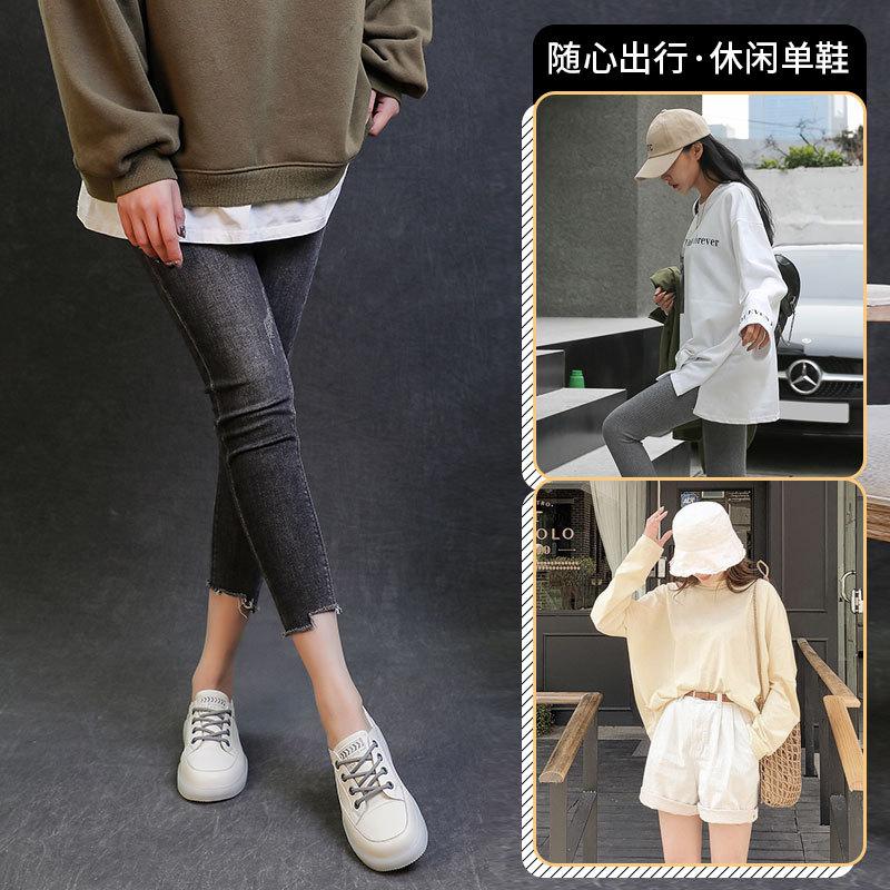 Leather Little White Shoes Women's Spring and Summer Thin Breathable Casual Single Shoes Versatile Flat-soled One-pedal Soft-soled Soft-faced Women's