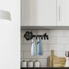 1pc Metal Key Rack Welcome Home Sign Key Hanger Organizer Wall Mounted with 6 Hooks for Living Room/Home Decoration