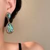 Elegante Damen-Tropfenohrringe: Silbernadel Perlmutt Oval Dangles