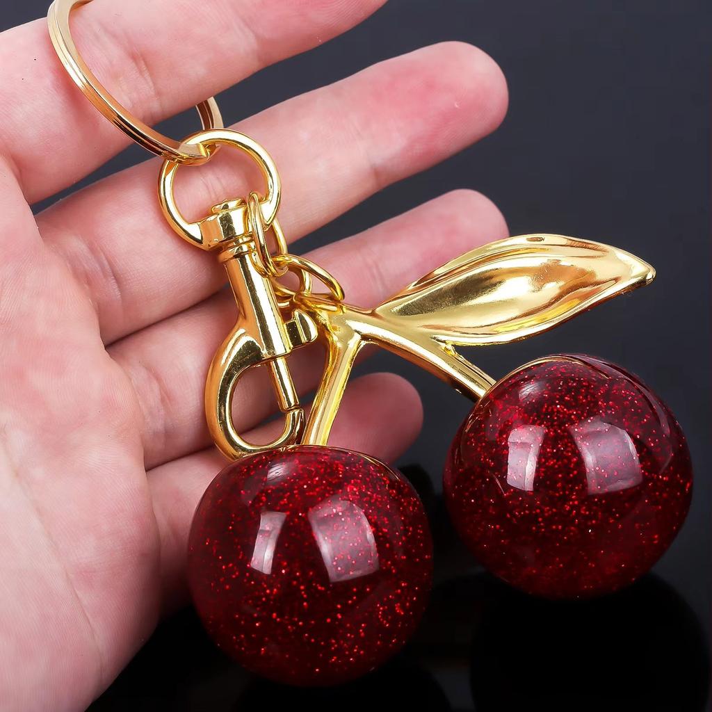 Sparkling Cherry Pendant Fashion Accessory Apple Keyring Stylish Key Pendant Suitable for Adults Friend and Family