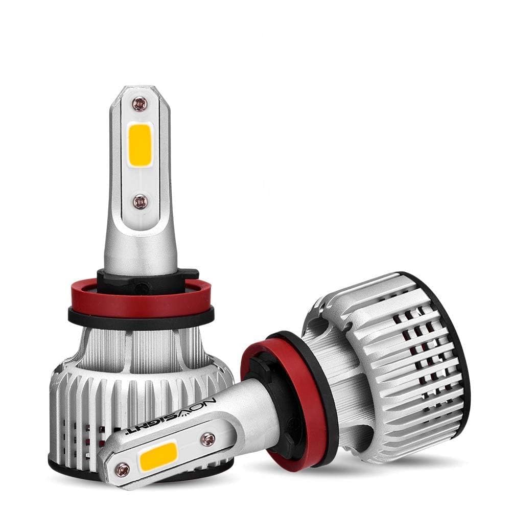 NOVSIGHT LED Headlight, H8/H9/H11/H16 (Compatible with Domestic Vehicles), LED Bulb, Fog Lamp, Yellow, High