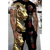 Fashion Animal Print Men's Sportswear Casual Versatile Short-sleeved Shorts Set Comfortable Breathable Sport Wear Men’s