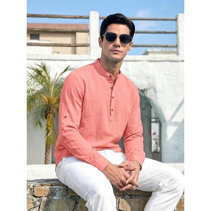 Men's Cotton Blend Full Sleeve Kurta Shirts Pack of 1 Designed for Festive Moments, Cultural Functions, or Casual Gatherings