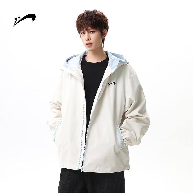Guiren Niao Men s Wave Color-block Hooded Jacket L