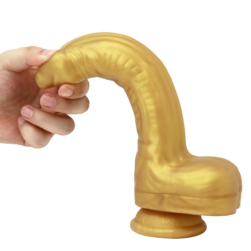 Silica Gel Dildo Realistic Skin Silicone Penis Soft Huge Dick Strapon Suction Cup Anal Sex Toys for Women Vagina Masturbation