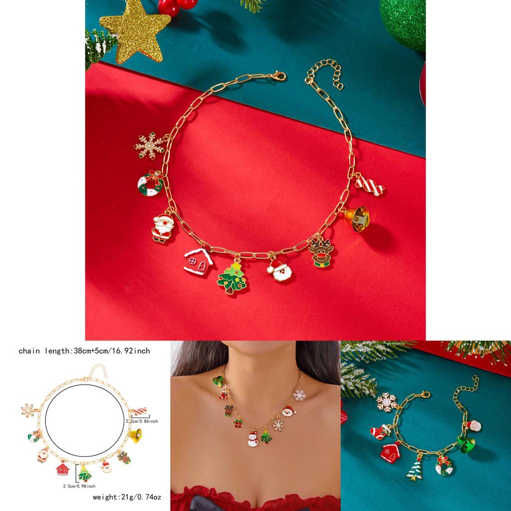 Christmas Jewelry Jewelry Set With Zinc Alloy Geometric Pendant And Layered Chain Design For Holiday Events