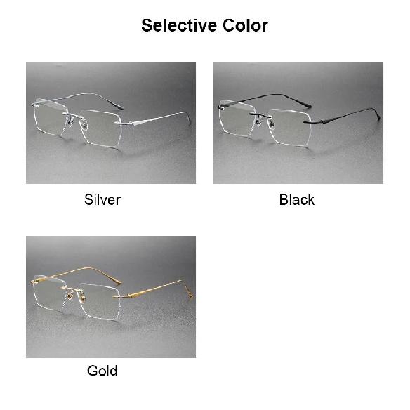 Men Ultralight Pure Titanium Frameless Eyeglasses Women Blue Light Blocking Business Glasses Prescription Myopia Reading Eyewear