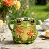 Elegant Frogs And Florals Designs Ceramic Coffee Mug Drinking Cup For Home Offices Use With Comfortable Handle