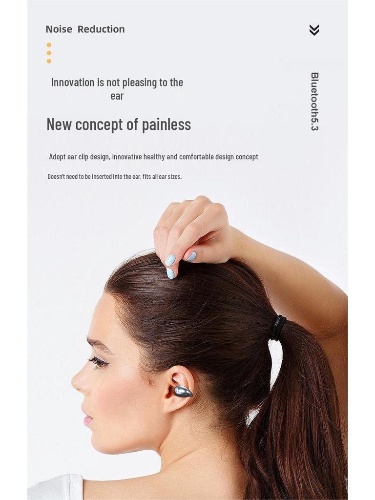 Sporty Over-Ear Wireless Bluetooth Ear Clip Earbuds for Men & Women