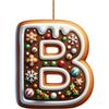 26 Letter Acrylic 2D Flat Christmas Letter Pendant  Christmas Tree Hanging Pendent Ornament Keychain Holiday Party Decor Supplie