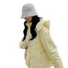 Milk yellow hooded short down jacket women's winter new stand-up collar small white duck down thickened to keep warm
