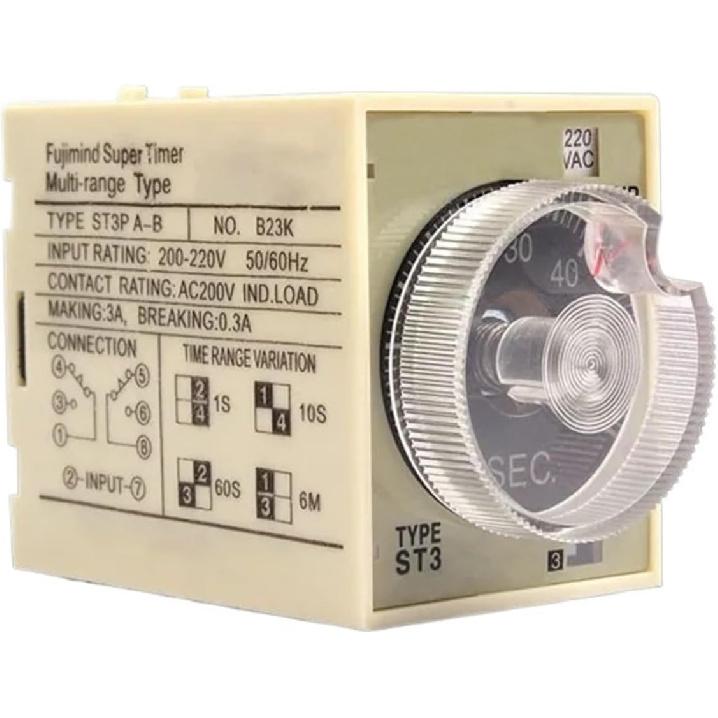 AC 220V Delay Timer Time Relay JSZ3A-B A C D 220V 24V 10S 60S Minute with Base(220V)