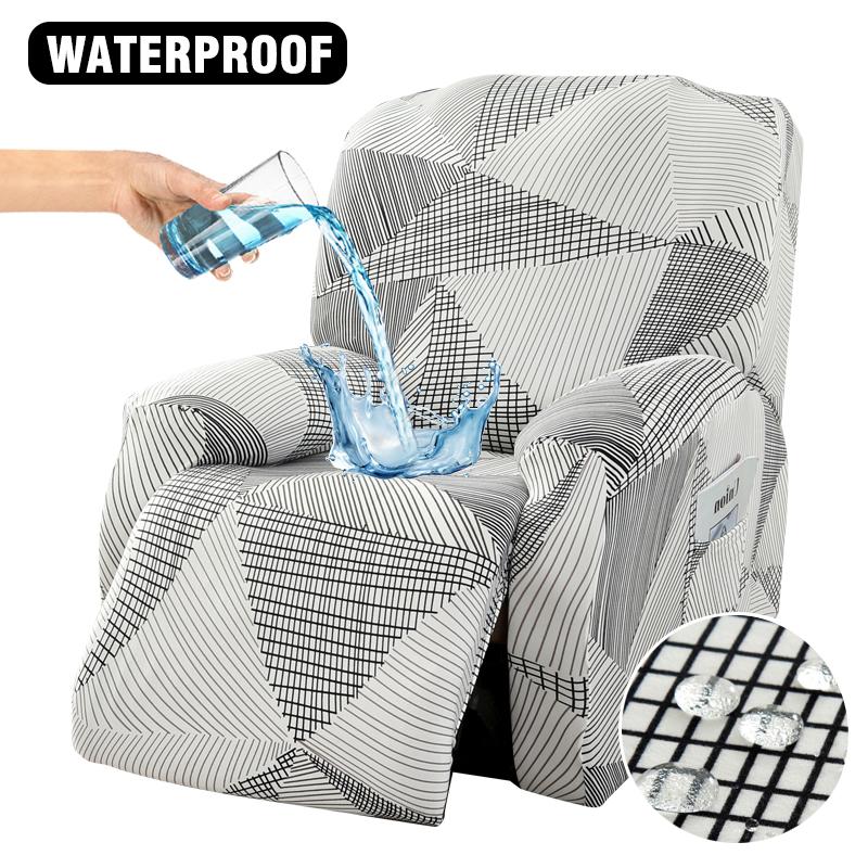 Stretch Recliner Chair Covers 4-Pieces for Reclining Chair Non Slip Recliner Cover Soft Fabric with Elastic Bottom for Kids Pets
