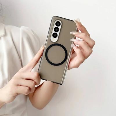 Przezroczyste Matowe Magnetyczne Etui na Telefon Dla Samsunga Galaxy Z Fold 6 5 4 3 Fold6 Fold5 Fold4 Fold3 5G Wstrząsoodporny Twardy Pokrowiec