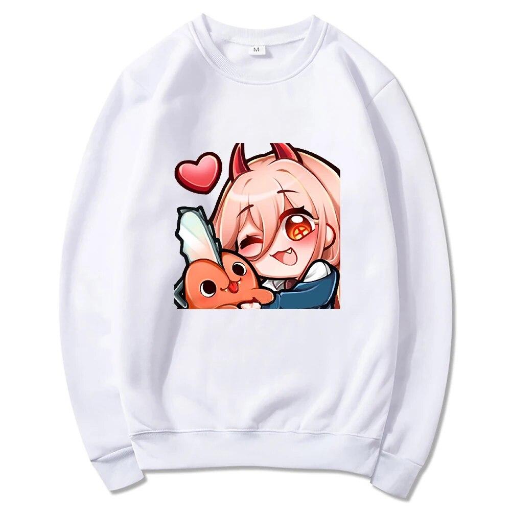 Anime Chainsaw Unisex Niedliche Pochita Power Hoodies Winter Warm Unisex/Damen Frühling/Herbst Unisex Sweatshirt Ästhetische Harajuku Sudaderas Unisex