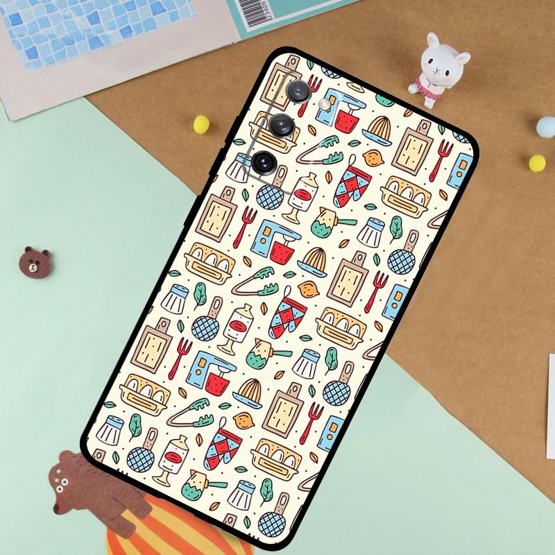 Baking Utensils Soft Case For Samsung Galaxy S24 Ultra S9 S10 S20 S22 S23 Plus S21 FE S25 Ultra Funda Cover