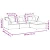 Modular Sofa with Footstool and Cushions Fabric Light Grey
