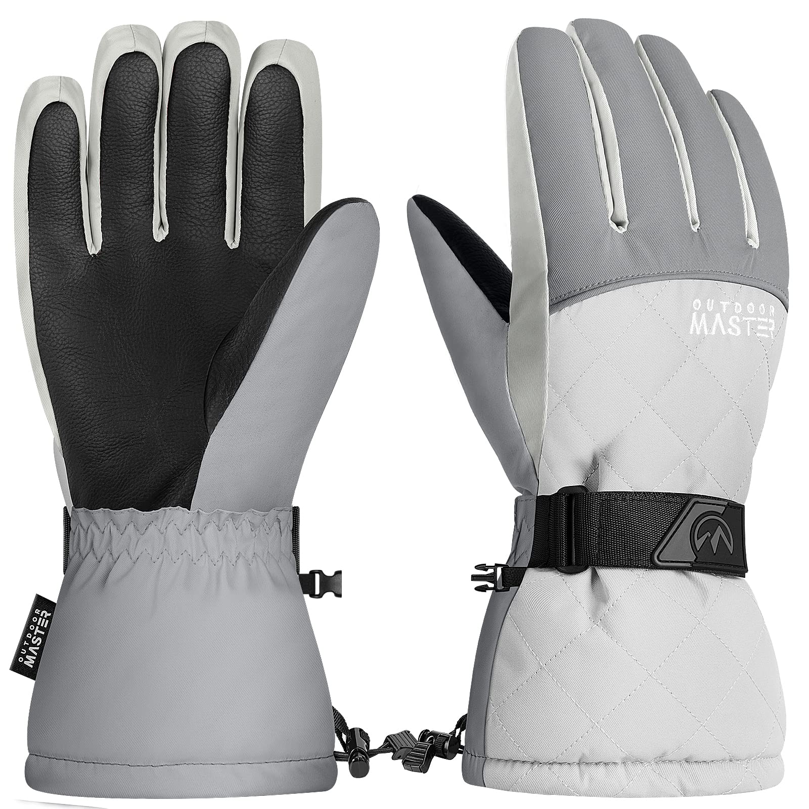 

OUTDOORMASTER и Зимние Сноубордические Смартфон Доступны в 5 Цветах Женские Девичьи Перчатки, Водонепроницаемые, Перчатки, Водоотталкивающие, Совместимые, Противоскользящие, серый