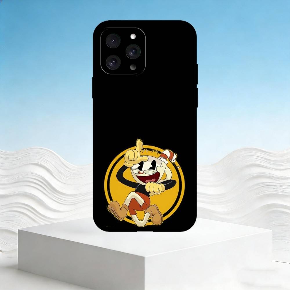 

C-Cuphead Phone Case For iPhone 17,16,15,14,13,12,11 Plus,Pro Max,SE4Soft Silicone Black Cover iPhone16pro