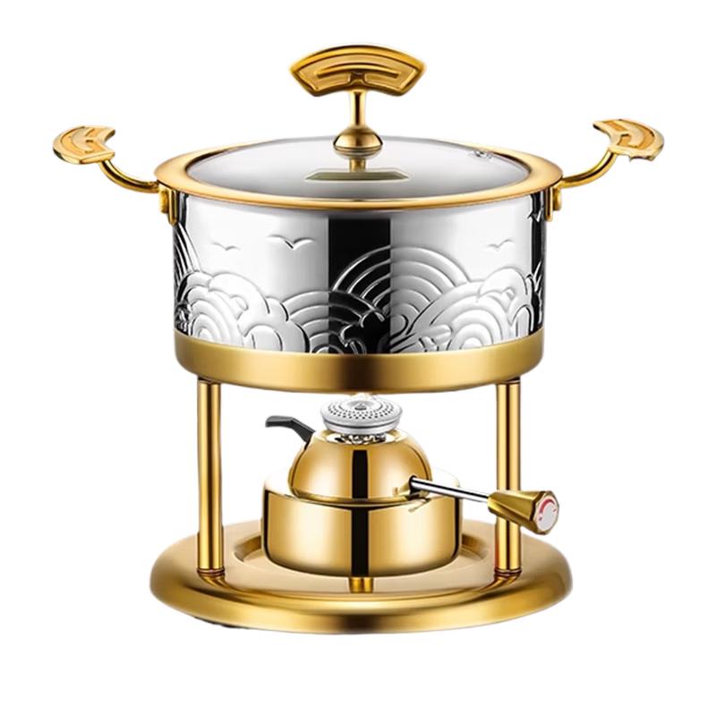 Yingbai Stainless Steel Personal Hot Pot with Auto-Ignition
