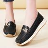 New breathable loafers for women in spring and summer, 100% genuine leather shoes, casual shoes, large sizes 36-44