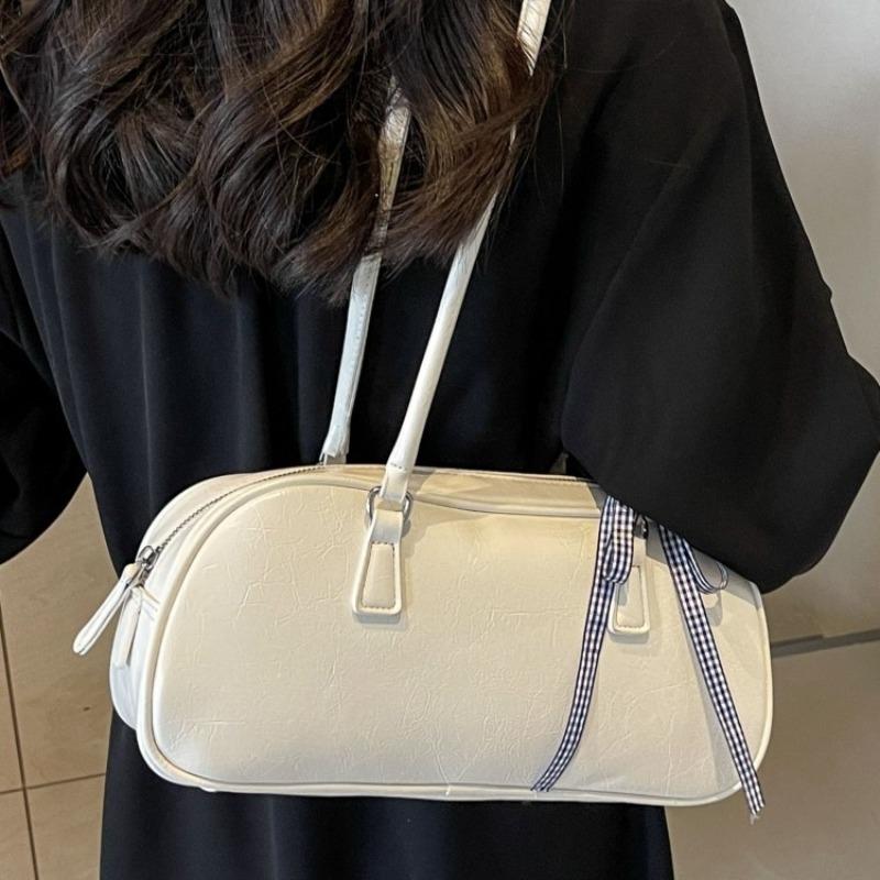 Bag women's new trendy fashion bowling portable women's bag versatile silver shoulder underarm bag