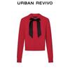 UR Women's Bow Round Neck Short Knit Cardigan