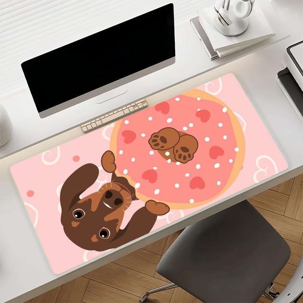 Alfombrilla de Ratón Perro Salchicha Lindo Dibujos Animados Ratón Antideslizante Goma Gamer Equilibrio Alfombrilla para Ordenador Decoracion Deskmat Portátil Oficina Grande