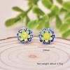 Buyee 925 Sterling Silver Flower Stud Earring Beautiful Enamel Sweet Earring for Women Fashion Ethnic Fine Jewelry Earring