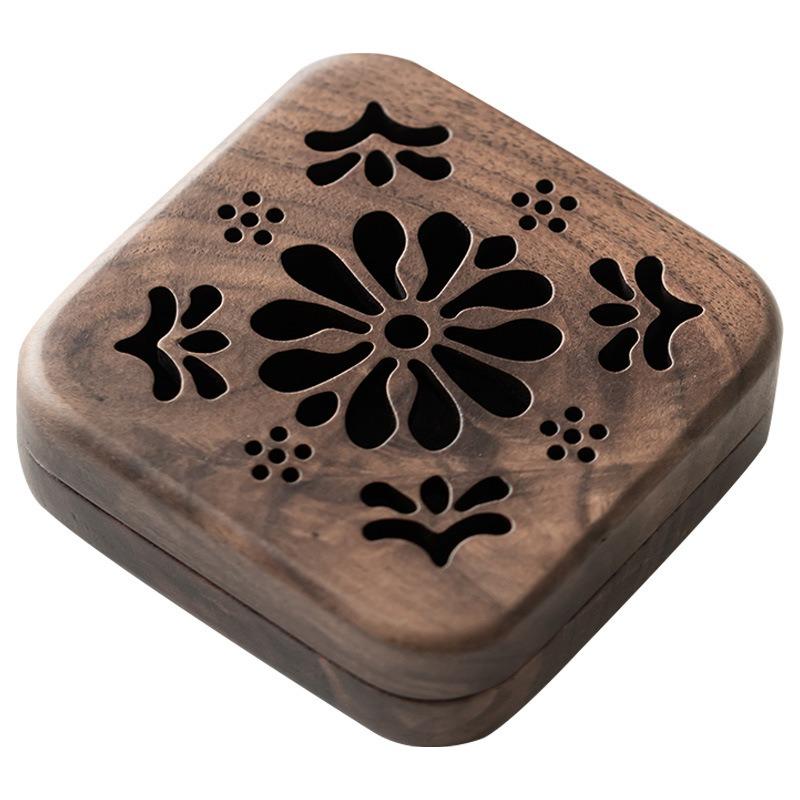 New Chinese-style Wooden Coil Incense Burner Home Indoor Incense Box Tearoom Decorative Relaxing Purifying Aromatherapy Tools