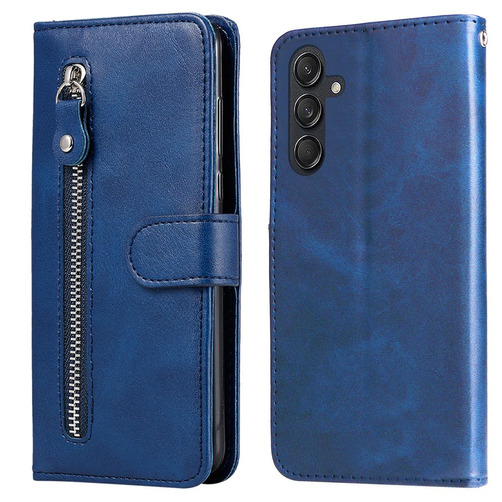 For Samsung Galaxy M55 5G/C55 5G/F55 5G Case Calf Texture Zipper Pocket Wallet Mobile Phone Cover
