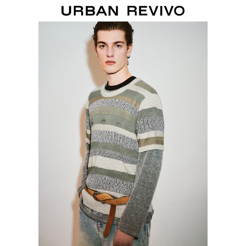 

UR Men s Relaxed Fit Striped Distressed Short Sleeve Knit Shirt XXL