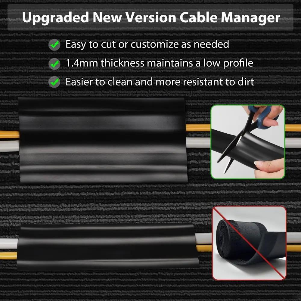 High Quality PVC Floor Cable Cover Self Adhesive Soft Wall Wire Concealer No Drill Universal Line Management Baseboard