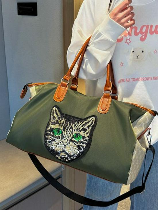 Crossbody Fashion Embroidery Handbag: Large Capacity Gym, Travel, or Business Trip Bag
