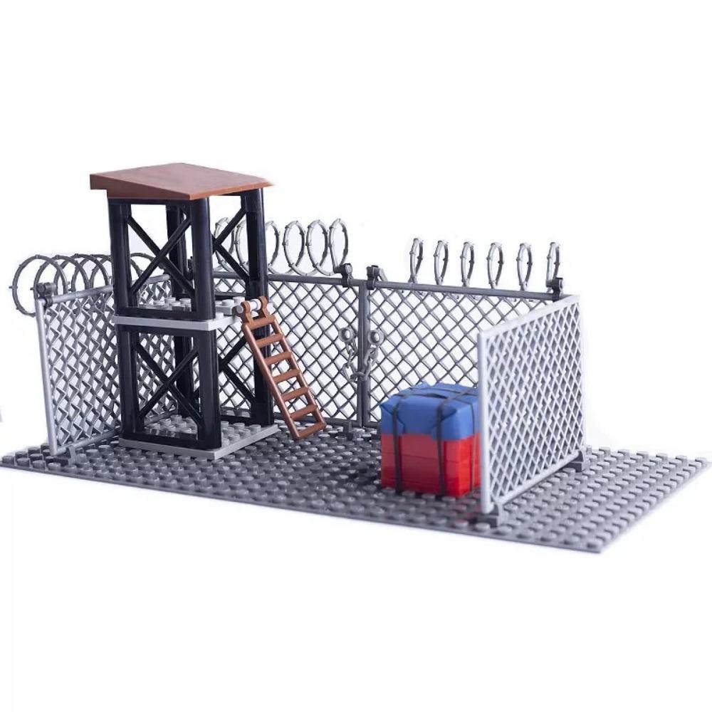 WWII Building Blocks Military Weapons Police Soldier Figure Accessories Model Brick Gun Cannon Launcher Bunker Outpost Toy X017
