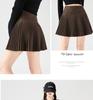 Gray Wool A-line Pleated Skirt - Women's Petite High Waist, Slimming, Short, Autumn/Winter 2025.